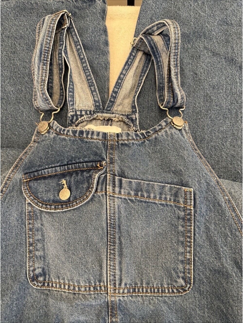 Celebrity Pink Med Blue Women’s  Overalls  XL Y2K Chore Bibs Heart Buttons